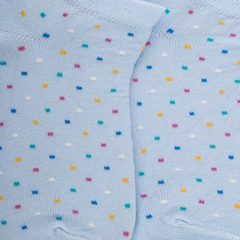 chaussons_pour_enfants_en_1.webp Enfant Doré Doré Socquettes^Chaussons pour enfants en fil d'Ecosse à motifs de petits points colorés - Bleu Vague