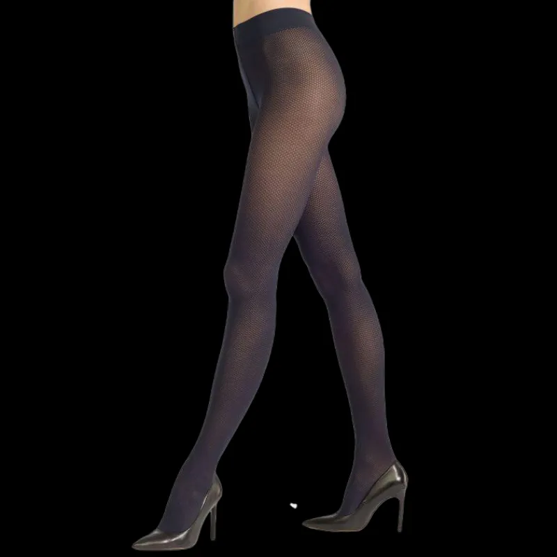 collant_dd_fantaisie__ble_0.webp Femme Doré Doré Collants^Collant DD fantaisie - Bleu marine 60 deniers à micro pois