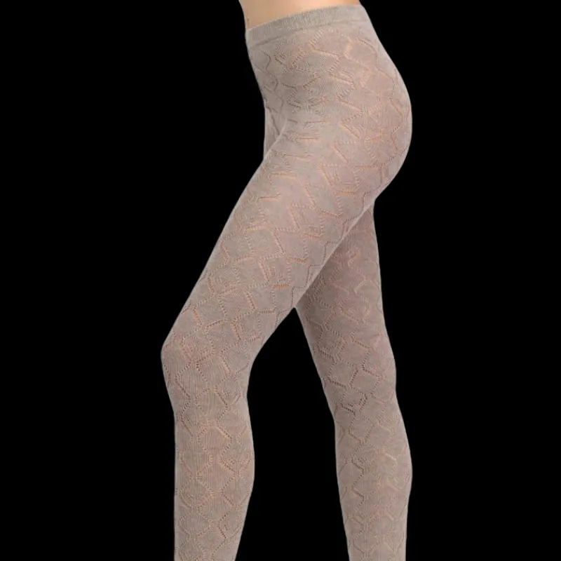 collant_femme_ajours_en_c_1-3.webp Femme Doré Doré Collants^Collant femme ajourés en coton et cachemire - Beige Sahara