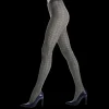 Femme Doré Doré Collants^Collants en coton ajourés à effet brillant pour femmes - Vert thé