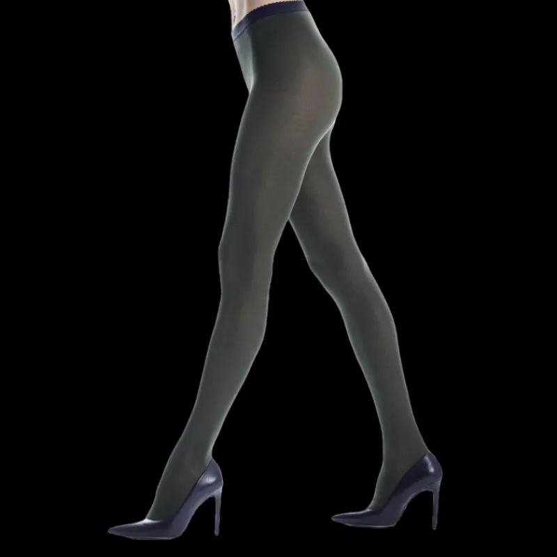 collants_en_coton_maille__0-2.webp Femme Doré Doré Collants^Collants en coton maille unie - Vert mélèze