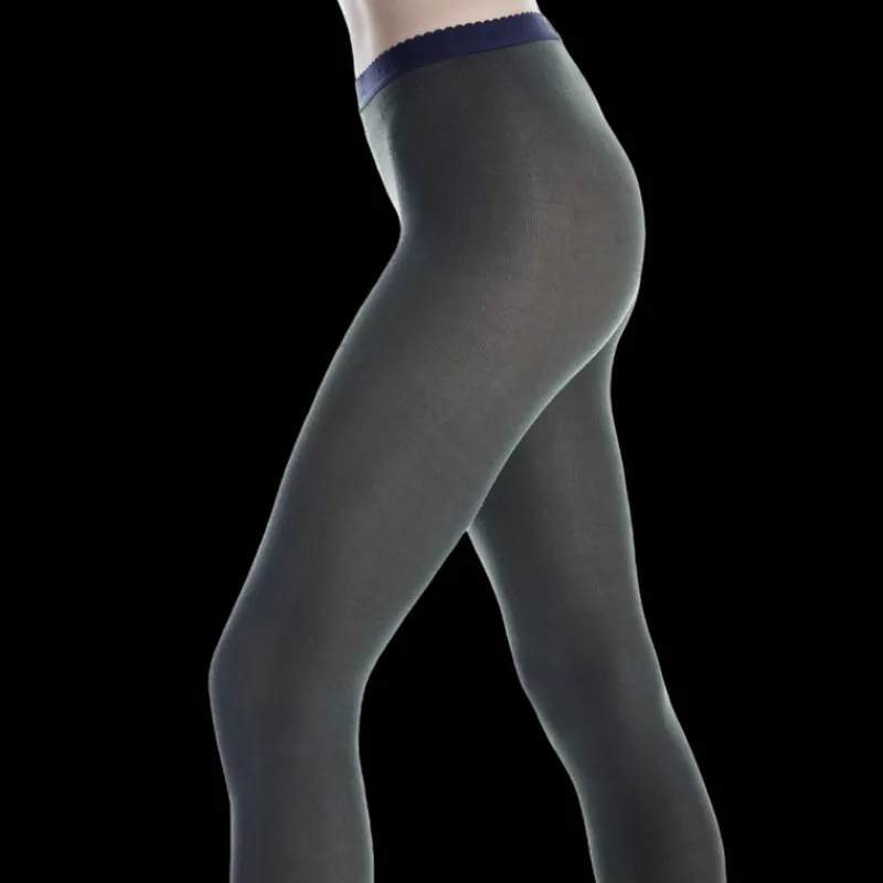 collants_en_coton_maille__1-1.webp Femme Doré Doré Collants^Collants en coton maille unie - Vert mélèze
