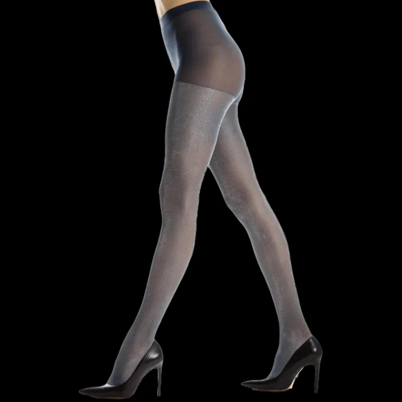 collants_transparents_uni_0.webp Femme Doré Doré Collants^Collants transparents unis à effet brillant pour femmes - Gris Brouillard & Bleu Port