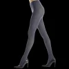 Femme Doré Doré Collants^Collants unis pour femmes avec motifs de tresses verticales - Bleu Port