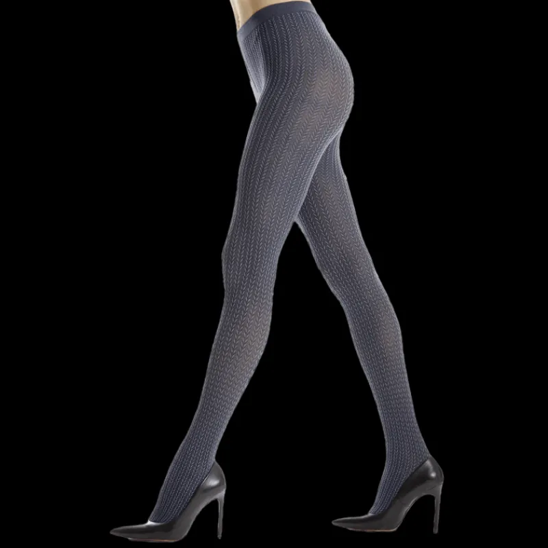 collants_unis_pour_femmes_0-1.webp Femme Doré Doré Collants^Collants unis pour femmes avec motifs de tresses verticales - Bleu Port