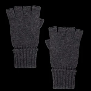 Doré Doré Gants^Gants sans doigt (mitaine) en laine et cachemire - Gris anthracite