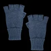 Doré Doré Gants^Gants sans doigt (mitaine) en laine et cachemire - Bleu corsaire