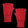 Doré Doré Gants^Gants sans doigt (mitaine) en laine et cachemire - Rouge Ponceau