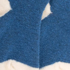 Enfant Doré Doré Chaussettes Hautes^Mi-bas enfant en laine polaire - Bleu saphir & écru
