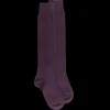 Femme Doré Doré Chaussettes Hautes^Mi-bas femme Douceur en laine et cachemire - Violet mûrier