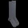Femme Doré Doré Chaussettes Hautes^Mi-bas femme en coton égyptien - Gris oxford