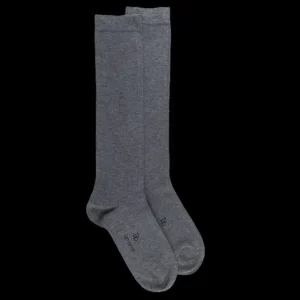 Femme Doré Doré Chaussettes Hautes^Mi-bas femme en coton égyptien - Gris oxford