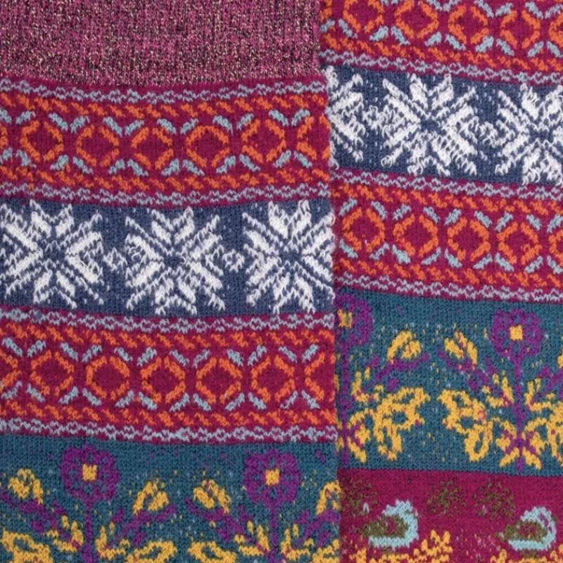 mibas_femme_en_laine__mot_1.webp Femme Doré Doré Chaussettes Hautes^Mi-bas femme en laine à motif de Noël -