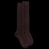 Femme Doré Doré Chaussettes Hautes^Mi-bas femme en laine et cachemire à motif torsadés - Marron Chocolat
