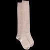 Femme Doré Doré Chaussettes Hautes^Mi-bas homme douceur en laine et cachemire - Beige chrysalide