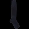 Homme Doré Doré Chaussettes Hautes^Mi-bas homme luxe 100% fil d'Ecosse extra fin - Bleu marine foncé