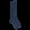 Femme Doré Doré Chaussettes Hautes^Mi-bas torsadés pour femme en laine et cachemire -