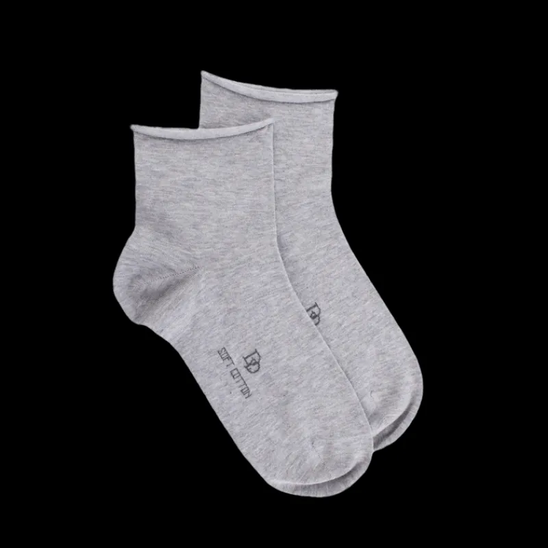 socquettes_avec_bord_roul_0-6.webp Femme Doré Doré Socquettes^Socquettes avec bord roulé en coton égyptien - Gris