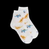 Enfant Doré Doré Socquettes^Socquettes courtes pour enfants en fil d'Ecosse à motifs de dinosaures -