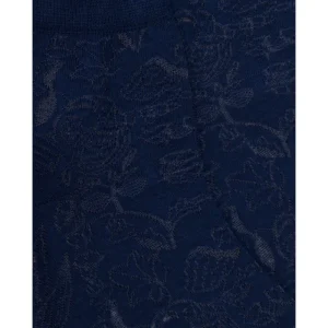 Femme Doré Doré Socquettes^Socquettes en coton uni pour femmes avec traitement par transparence - Bleu Voilier