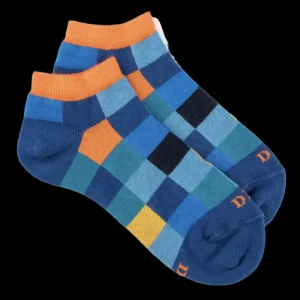 Enfant Doré Doré Socquettes^Socquettes enfant à carreaux en coton - Bleu