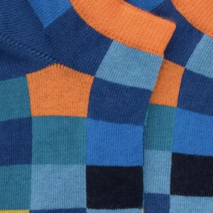 Enfant Doré Doré Socquettes^Socquettes enfant à carreaux en coton - Bleu