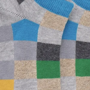 Enfant Doré Doré Socquettes^Socquettes enfant à carreaux en coton - Gris