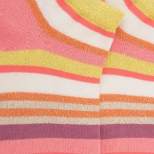 Enfant Doré Doré Socquettes^Socquettes enfant à rayures en coton avec effet brillant - Rouge Géranium