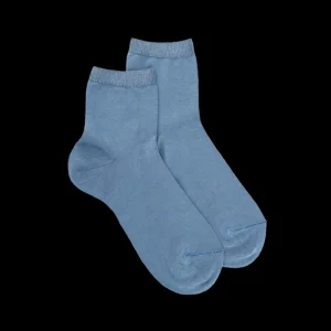 Enfant Doré Doré Socquettes^Socquettes enfant en coton uni - Bleu Antarctique