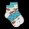 Enfant Doré Doré Socquettes^Socquettes enfant en fil d'écosse Coquillage et Hibiscus