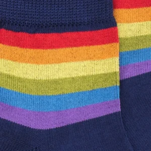 Enfant Doré Doré Socquettes^Socquettes enfant en fil d"écosse Arc en Ciel - Bleu marine