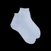 Femme Doré Doré Socquettes^Socquettes femme ajourées en fil d'Écosse - Bleu Vague