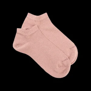 Femme Doré Doré Socquettes^Socquettes femme en coton avec effet brillant - Praline