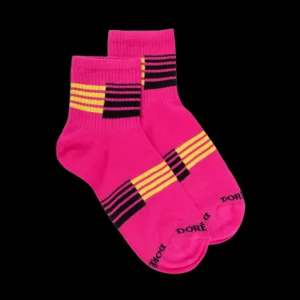 Femme Doré Doré Socquettes^Socquettes femme en coton à motifs rayures sportives -