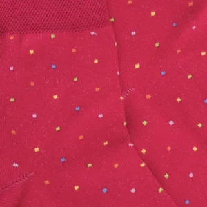 Femme Doré Doré Socquettes^Socquettes femme en fil d'Écosse à pois multicolores - Rouge Cerise