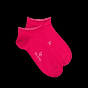 Femme Doré Doré Socquettes^Socquettes femme et fines en coton égyptien - Rouge Cerise