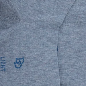 Femme Doré Doré Socquettes^Socquettes femme fines en fil d'Écosse - Bleu Glacier