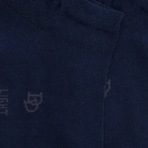 Femme Doré Doré Socquettes^Socquettes femme Light en fil d'écosse - Bleu foncé
