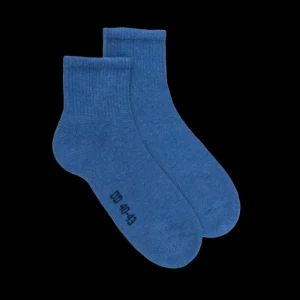 Homme Doré Doré Socquettes^Socquettes homme en coton avec semelle confort - Bleu jean clair