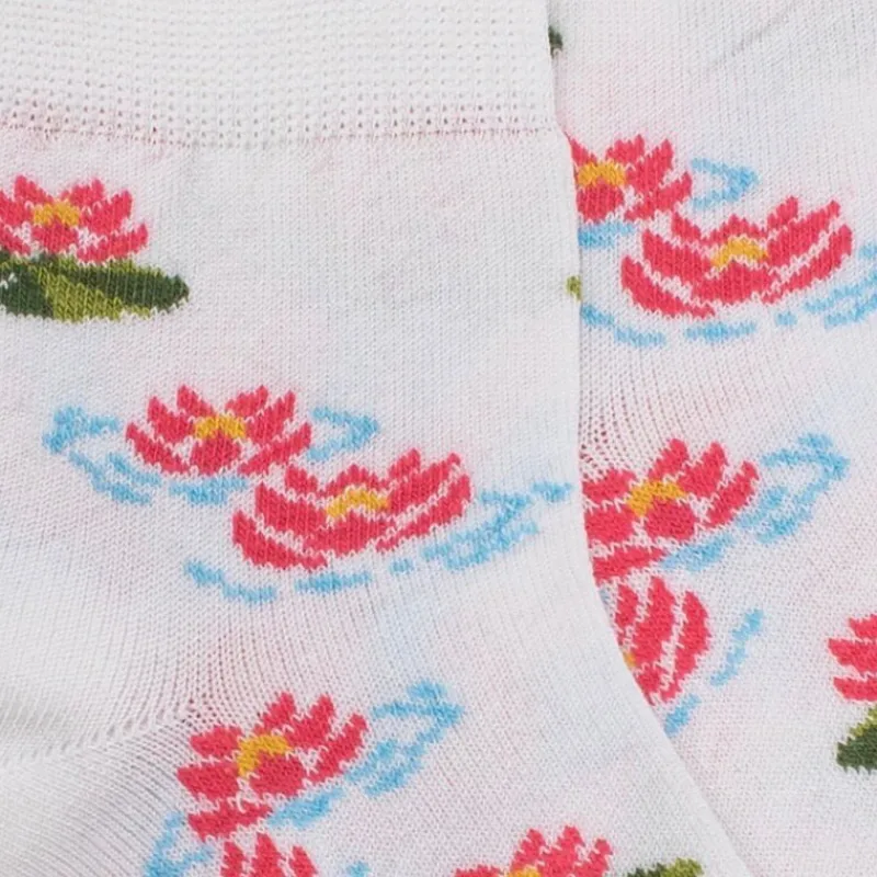 socquettes_pour_enfants_e_1-3.webp Enfant Doré Doré Socquettes^Socquettes pour enfants en fil d'Ecosse à motifs de nénuphars -