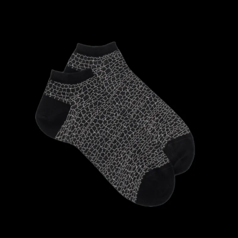 socquettes_pour_femmes_en_0-10.webp Femme Doré Doré Socquettes^Socquettes pour femmes en fil d'Ecosse à motifs crocodile -