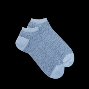 Femme Doré Doré Socquettes^Socquettes pour femmes en fil d'Ecosse à motifs crocodile - Bleu Vague