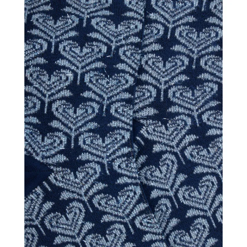 socquettes_pour_femmes_en_1-2.webp Femme Doré Doré Socquettes^Socquettes pour femmes en fil d'Ecosse avec motifs de fleurs en forme de cœur avec effet scintillant. - Bleu Voilier