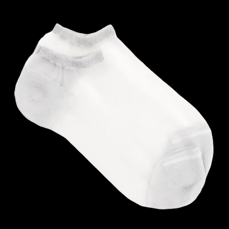 socquettes_transparentes__0-2.webp Femme Doré Doré Socquettes^Socquettes transparentes avec pointes et talons brillants lurex - Blanc et