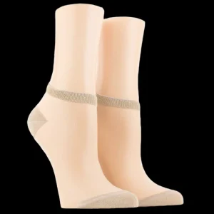 Femme Doré Doré Socquettes^Socquettes transparentes avec pointes et talons brillants lurex - Blanc et