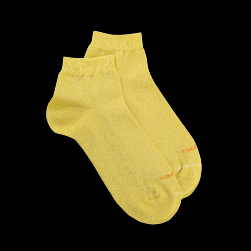 soquettes_femme_en_coton__0-3.webp Femme Doré Doré Socquettes^Soquettes femme en coton avec effet brillant -