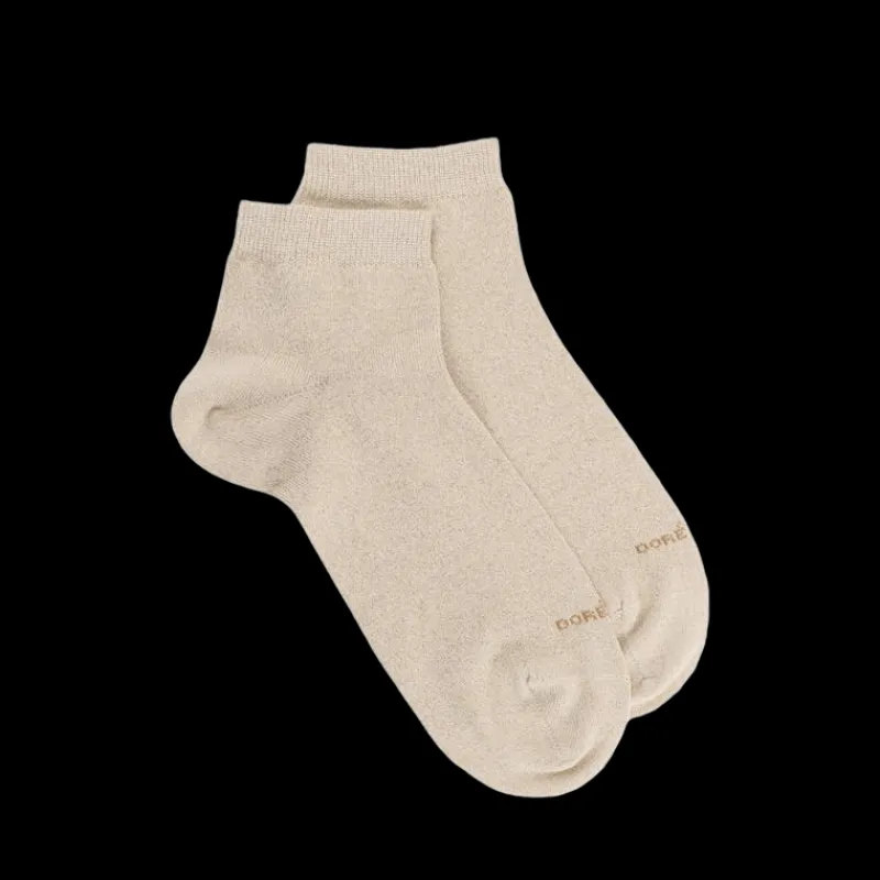 soquettes_femme_en_coton__0-5.webp Femme Doré Doré Socquettes^Soquettes femme en coton avec effet brillant - Beige Désert